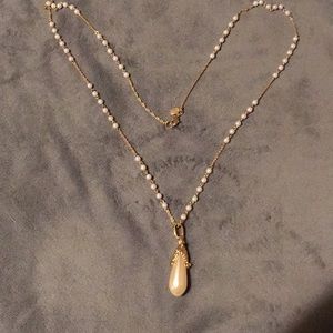Nolan Miller White Teardrop necklace